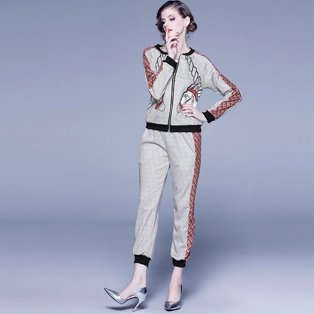 Sports suit female 2019 autumn and winter casual fashion round neck zipper jacket nine points feet pants Sweatshirt two-piece
Sports suit female 2019 autumn and winter casual fashion round neck zipper jacket nine points feet pants Sweatshirt two-piece