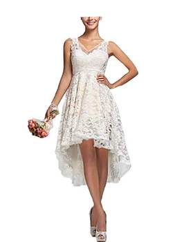 Front Short Long Back Wedding Dresses 2020 Cheap Simple Lace Bridal Gown Luxury Custom Made vestido de noiva Glamorous платье 
Front Short Long Back Wedding Dresses 2020 Cheap Simple Lace Bridal Gown Luxury Custom Made vestido de noiva Glamorous платье