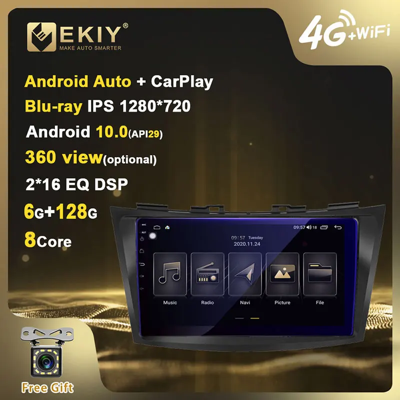 Автомобильный мультимедийный плеер EKIY IPS DSP Android10 4 Гб + 64 ГБ для Suzuki Swift 2010-2016 стерео