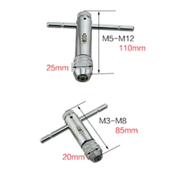 M3-M8 + M5-M12 Taps & Dies Set Reversible T Bar Handle Ratchet Tap Wrenches 2pcs
M3-M8 + M5-M12 Taps & Dies Set Reversible T Bar Handle Ratchet Tap Wrenches 2pcs