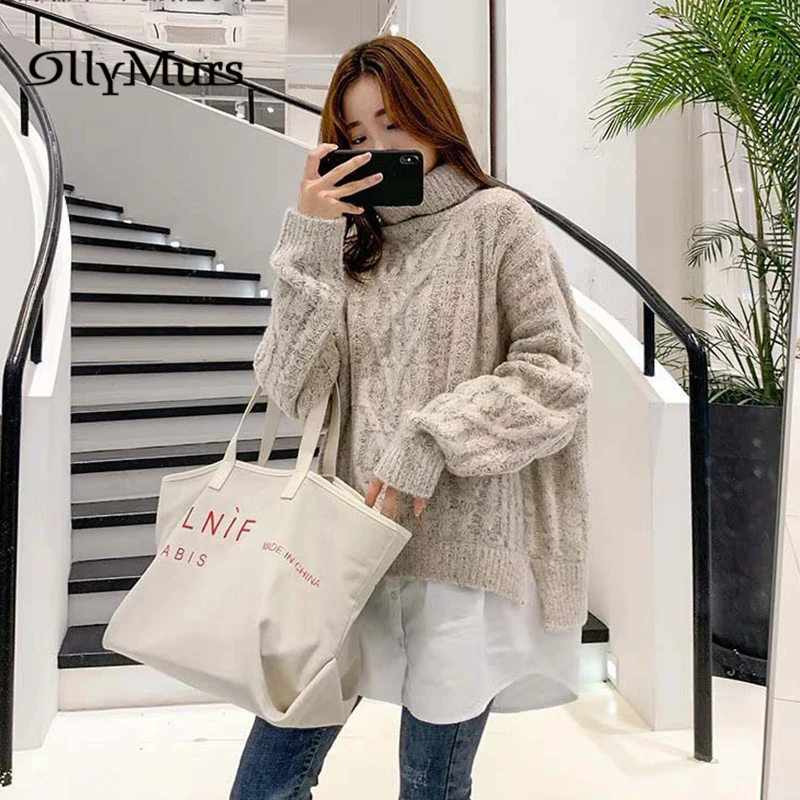 Women Turtleneck Sweater Pullovers KM070 Fashion Autumn Winter Long Sleeve Fake Two Pieces Sweaters Tops Loose Pullover
Women Turtleneck Sweater Pullovers KM070 Fashion Autumn Winter Long Sleeve Fake Two Pieces Sweaters Tops Loose Pullover
