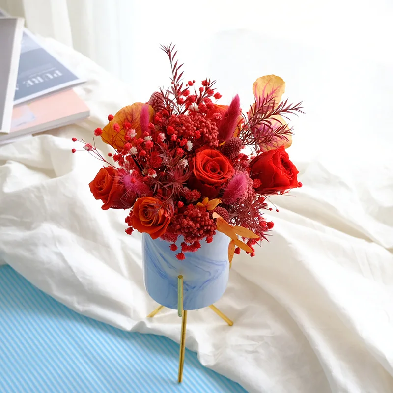 Hot-Selling Fresh-Cut Mixed Colorful Preserved Dried Flowers Rose Babysbreath Golden Ball Rabdosia Home Wedding Room Decoration
Hot-Selling Fresh-Cut Mixed Colorful Preserved Dried Flowers Rose Babysbreath Golden Ball Rabdosia Home Wedding Room Decoration