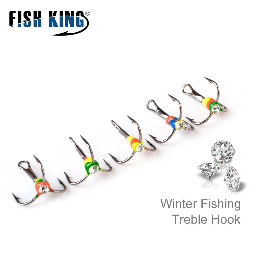 FISH KING 5 шт./упак. 6 #8 #10 #12 # рыболовные крючки для зимней подледной рыбалки тройной