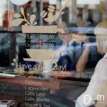 Business Hours Coffee Shop Sticker Decal Cup Poster Vinyl Art Wall Decor Mural Decoration Break Bread Cafe Glass Decals
Business Hours Coffee Shop Sticker Decal Cup Poster Vinyl Art Wall Decor Mural Decoration Break Bread Cafe Glass Decals