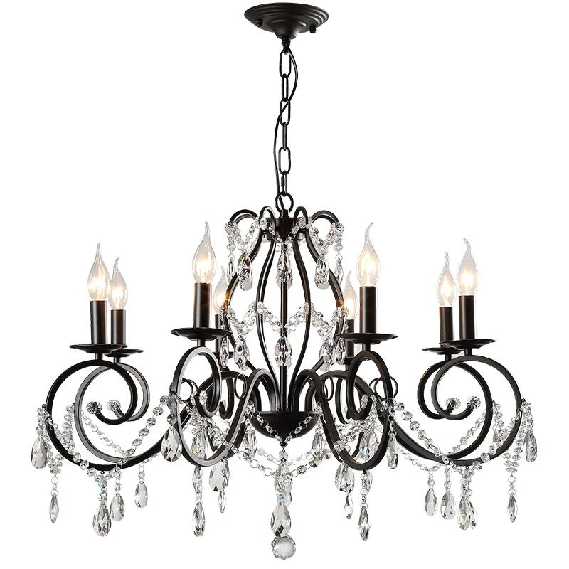 Black LED crystal chandelier American country style living room decoration chandelier dining room lighting
Black LED crystal chandelier American country style living room decoration chandelier dining room lighting