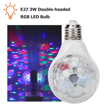 E27 3W RGB LED Bulb Double Head Magic Ball Stage Light Rotating Laser Projector Small Size And Easy Installation And Carry Out
E27 3W RGB LED Bulb Double Head Magic Ball Stage Light Rotating Laser Projector Small Size And Easy Installation And Carry Out