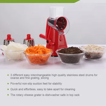 Multi-function Food Slicer Manual Hand Speedy Safe Vegetables Chopper Cutter with 3 Cylindrical Stainless Steel Blades for mom
Multi-function Food Slicer Manual Hand Speedy Safe Vegetables Chopper Cutter with 3 Cylindrical Stainless Steel Blades for mom