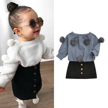 Autumn Winter Warm Children Clothing 3-7Y Toddler Baby Kids Girls Long Sleeve Hairball Knit Tops+Button Mini Skirt Outfits Sets
Autumn Winter Warm Children Clothing 3-7Y Toddler Baby Kids Girls Long Sleeve Hairball Knit Tops+Button Mini Skirt Outfits Sets