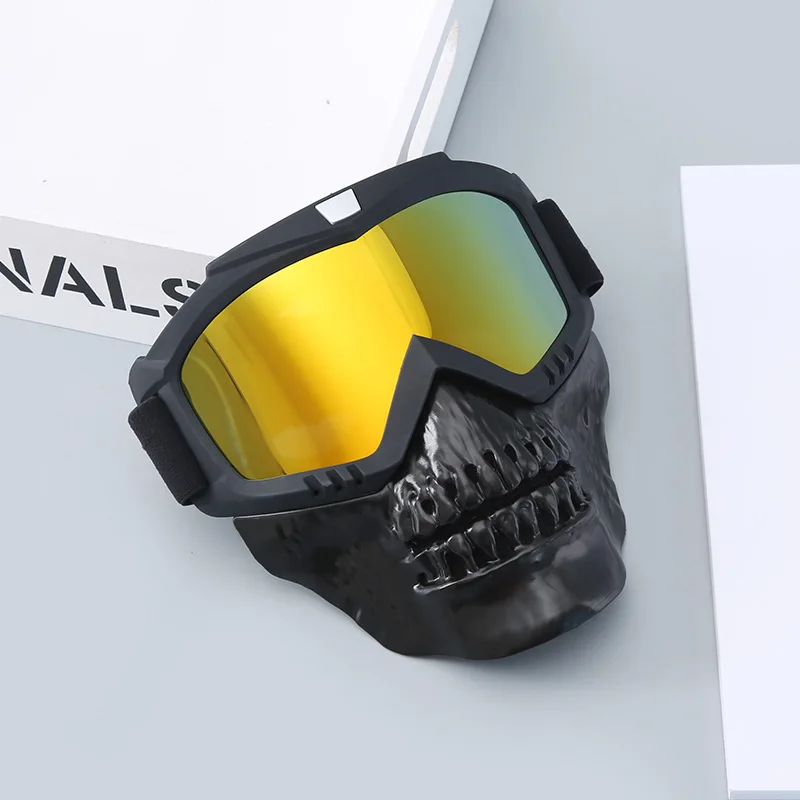 Skiing Eyewear Winter Windproof Skiing Glasses Motocross Sunglasses with Face Mask Ski Snowboard Goggles Skull Masks 6 Colors
Skiing Eyewear Winter Windproof Skiing Glasses Motocross Sunglasses with Face Mask Ski Snowboard Goggles Skull Masks 6 Colors
