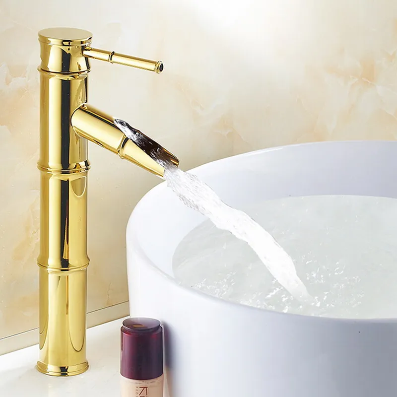 Polished Gold Color Brass Bamboo Style Single Handle Lever Bathroom Vessel Sink Basin Faucet Mixer Waterfall Water Tap agf004
Polished Gold Color Brass Bamboo Style Single Handle Lever Bathroom Vessel Sink Basin Faucet Mixer Waterfall Water Tap agf004