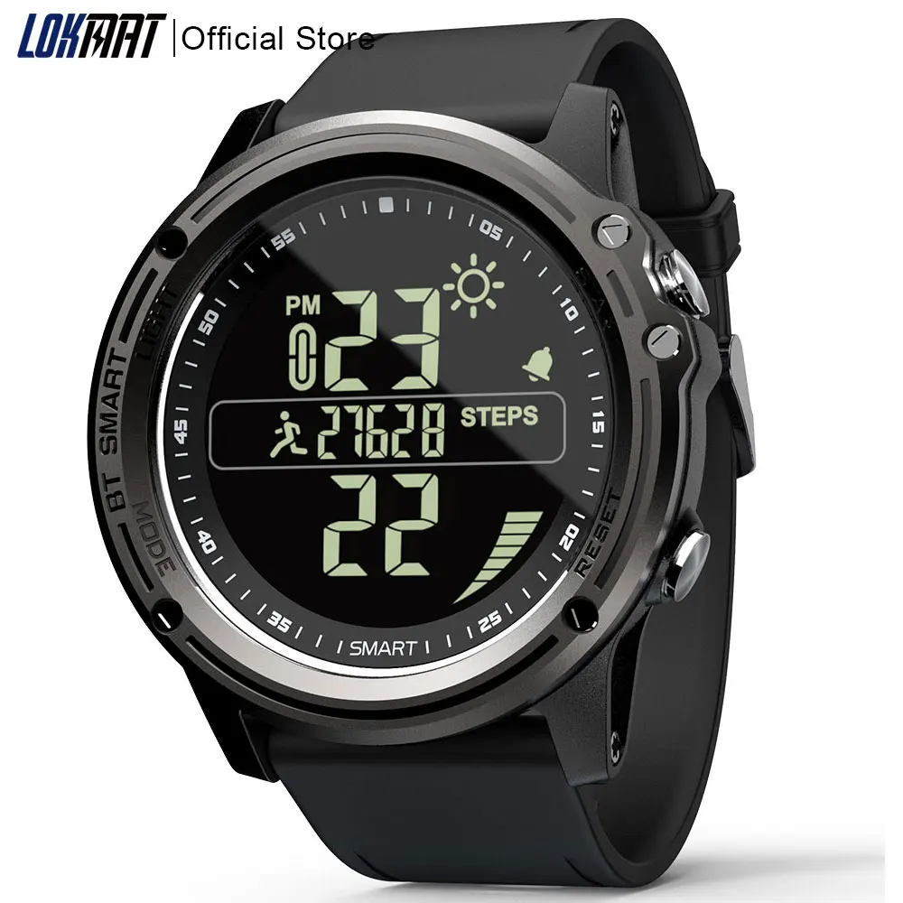 LOKMAT Bluetooth SmartWatch Sports Pedometer 5ATM Waterproof Real-time Weather Digital Clock Smart Watch Men For IOS & Android
LOKMAT Bluetooth SmartWatch Sports Pedometer 5ATM Waterproof Real-time Weather Digital Clock Smart Watch Men For IOS & Android