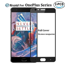 Protection d'écran intégrale en verre trempé pour OnePlus, 2 pièces/lot, modèles 3/3T/5/5T/6/6T/7/7T/8T/Nord/N100/N10=