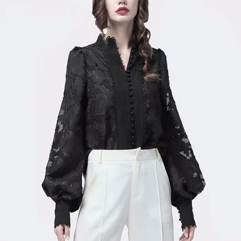 Patchwork Lace Women's Shirts Lantern Long Sleeves Stand Collar Korean Shirt Blouse Female 2020 Autumn Fashion Clothes
Patchwork Lace Women's Shirts Lantern Long Sleeves Stand Collar Korean Shirt Blouse Female 2020 Autumn Fashion Clothes