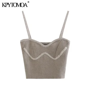 KPYTOMOA Women 2020 Sweet Fashion Ribbed Cropped Knitted Blouses Vintage Patchwork Thin Straps Female Shirts Blusas Chic Tops
KPYTOMOA Women 2020 Sweet Fashion Ribbed Cropped Knitted Blouses Vintage Patchwork Thin Straps Female Shirts Blusas Chic Tops