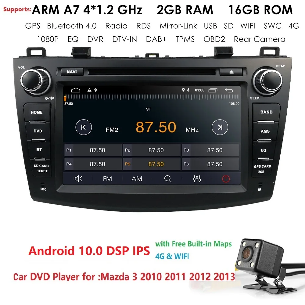 Android 10 Head Unit 8" Car Radio DVD GPS Navigation for Mazda 3 2010-2013 Car Multimedia Player Bluetooth Mirror Link SWC OBD2
Android 10 Head Unit 8" Car Radio DVD GPS Navigation for Mazda 3 2010-2013 Car Multimedia Player Bluetooth Mirror Link SWC OBD2
