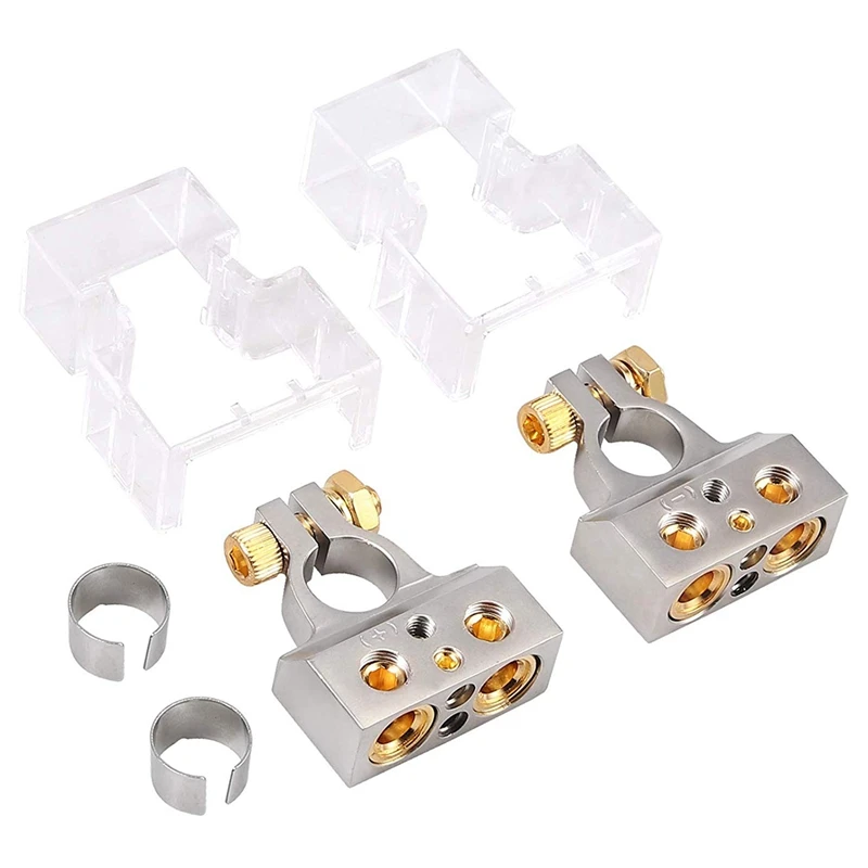 2PCS 0/4/8/10 Gauge AWG Car Battery Terminal Connectors with Spacer Shims,Positive Negative Chrome Battery Terminals
2PCS 0/4/8/10 Gauge AWG Car Battery Terminal Connectors with Spacer Shims,Positive Negative Chrome Battery Terminals