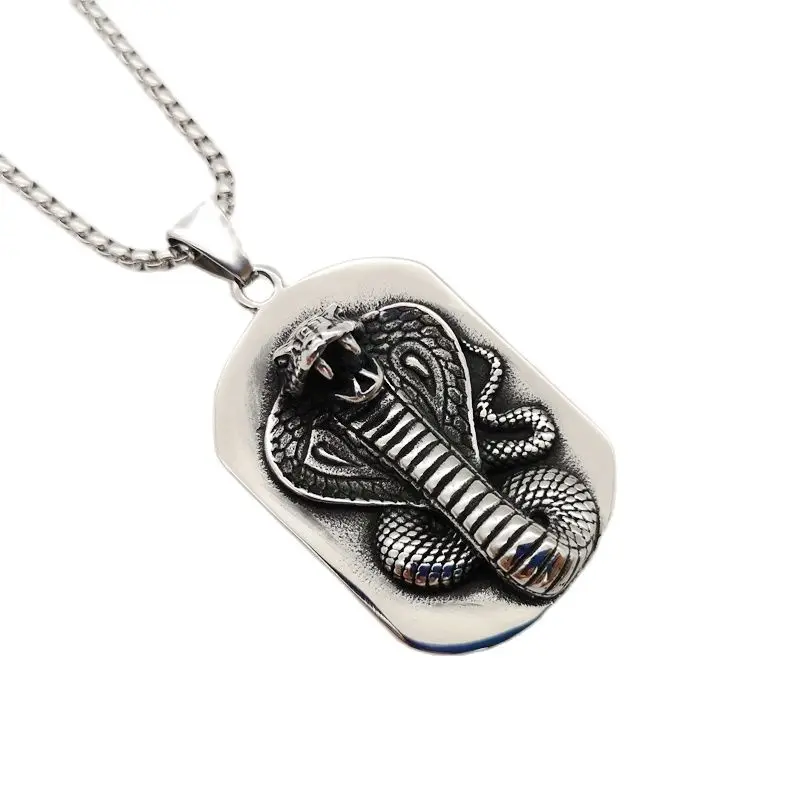 2024 new Personal stylish cobra dog tag pendant necklace Vintage 316 Stainless steel Animal snake cobra hip hop necklace fashion
2024 new Personal stylish cobra dog tag pendant necklace Vintage 316 Stainless steel Animal snake cobra hip hop necklace fashion