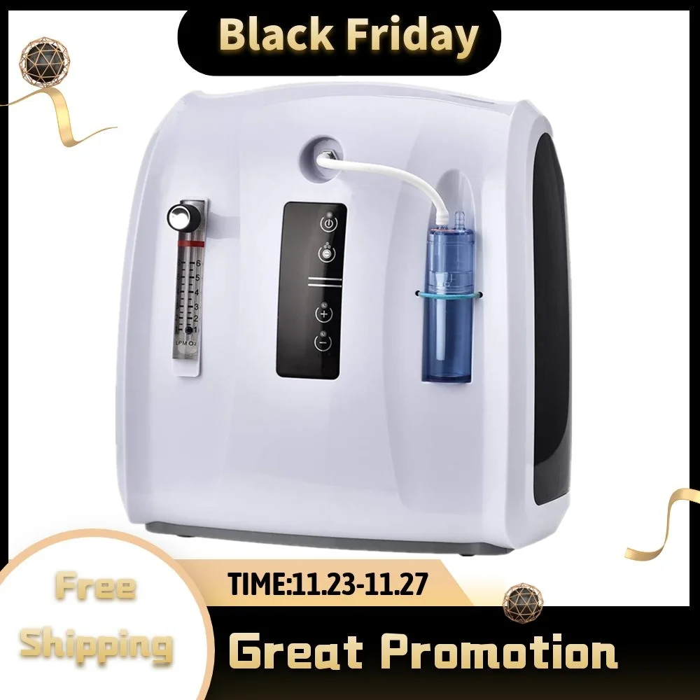 

24 Hours Continuous Oxygen Concentrator Generator Machine 1-6L/Min Adjustable Oxygenerator Bar for Home Use