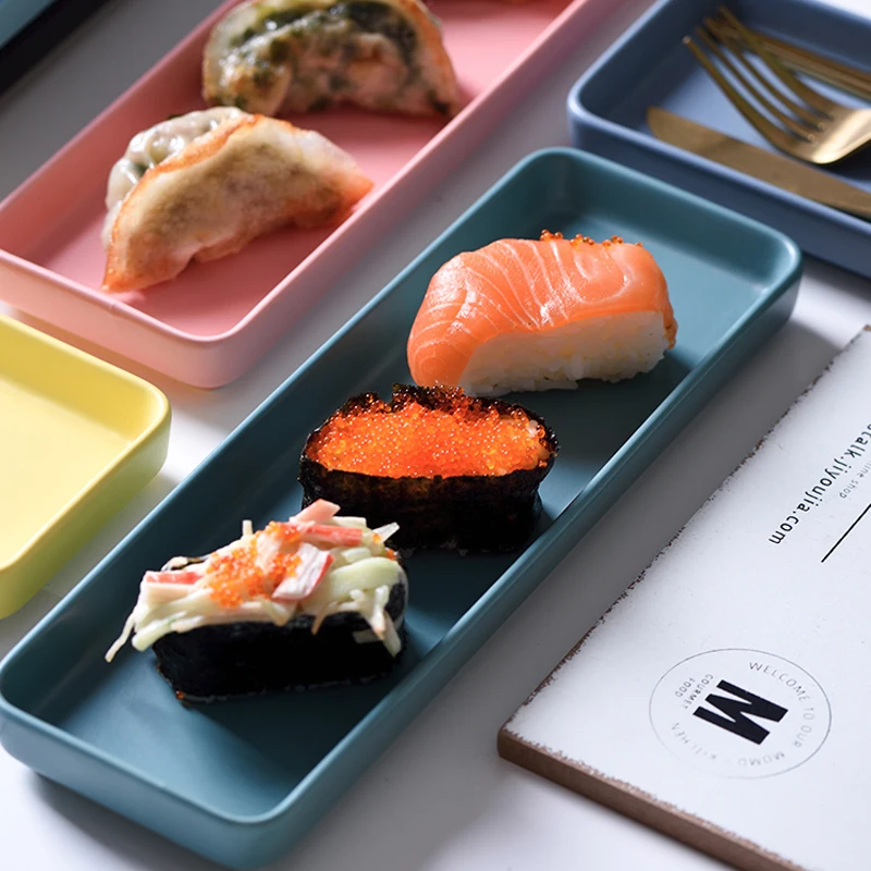 Creative Ceramics Rectangle Plate Salad Steak Pasta Household Kitchen Dishes and Plates Sets Japanese Sushi Ceramica Plates
Creative Ceramics Rectangle Plate Salad Steak Pasta Household Kitchen Dishes and Plates Sets Japanese Sushi Ceramica Plates