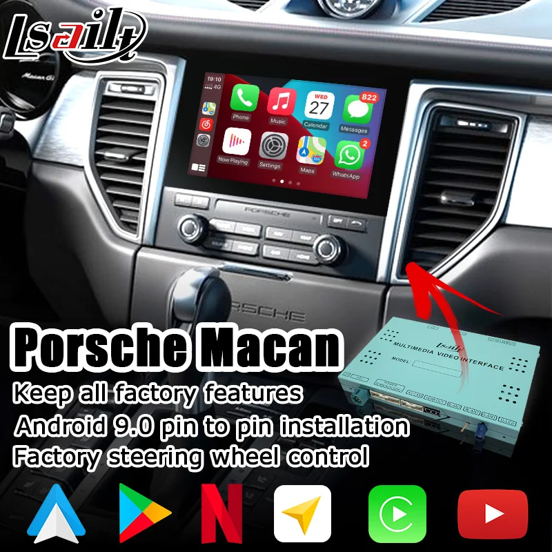Интерфейсная коробка для Android / carplay Porsche Macan PCM 4 0 2016-2017 интерфейсная видео