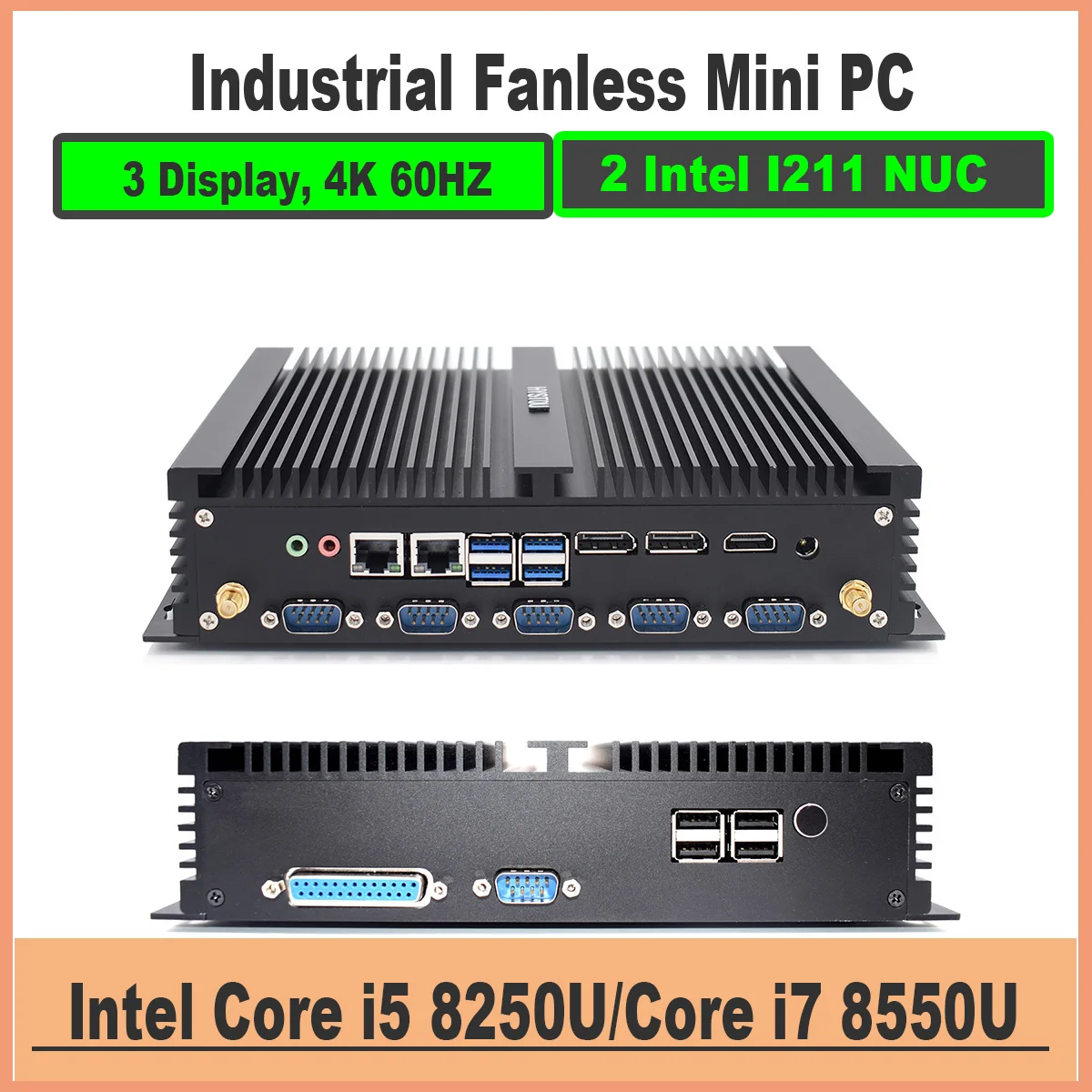 Core i7 8550U промышленный Мини компьютер core i5 8250U 2 intel NUC Lan HDMI DP EDP LPT SIM четырехъядерный