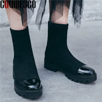 COVIBESCO Shallow Elegant Round Toe Ladies Boots Suede Leather Platform Thick Heels Pumps 2020 Winter Casual Party Shoes Woman
COVIBESCO Shallow Elegant Round Toe Ladies Boots Suede Leather Platform Thick Heels Pumps 2020 Winter Casual Party Shoes Woman