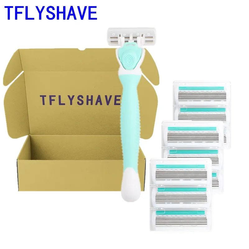 TFLYSHAVE Women 6 Layer Razor Blade Ladies System Razor 1 Handle With 3/6/9 Cartridges Super Stainless Steel Blade Shaver Razor
TFLYSHAVE Women 6 Layer Razor Blade Ladies System Razor 1 Handle With 3/6/9 Cartridges Super Stainless Steel Blade Shaver Razor