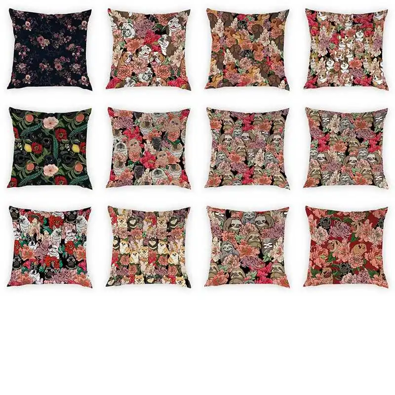 Fresh Flowers Pattern Cushion Cover Cute Kitten Sloth Dog Hiding In Flowers Peach Skin Print Home Decor Throw Pillow 45*45cm
Fresh Flowers Pattern Cushion Cover Cute Kitten Sloth Dog Hiding In Flowers Peach Skin Print Home Decor Throw Pillow 45*45cm