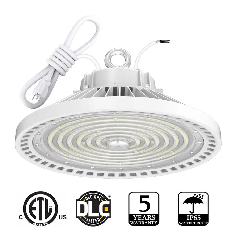 200W White UFO Led High Bay Light Industial Garage Warehouse Lighting 1-10V Dimmable Shop Light Daylight White 5000K DLC ETL
200W White UFO Led High Bay Light Industial Garage Warehouse Lighting 1-10V Dimmable Shop Light Daylight White 5000K DLC ETL