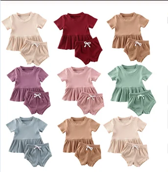 2pcs Toddlers Newborn Baby Girls Breathable Peplum Short Sleeve T Shirts Tops+Shorts Trousers Clothes Set 0-24M
2pcs Toddlers Newborn Baby Girls Breathable Peplum Short Sleeve T Shirts Tops+Shorts Trousers Clothes Set 0-24M