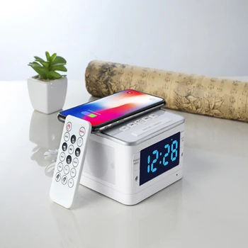 Wireless Bluetooth Speaker Alarm Clock FM Radio with Wireless Charger USB OTG Port Remote Control-EU Plug
Wireless Bluetooth Speaker Alarm Clock FM Radio with Wireless Charger USB OTG Port Remote Control-EU Plug
