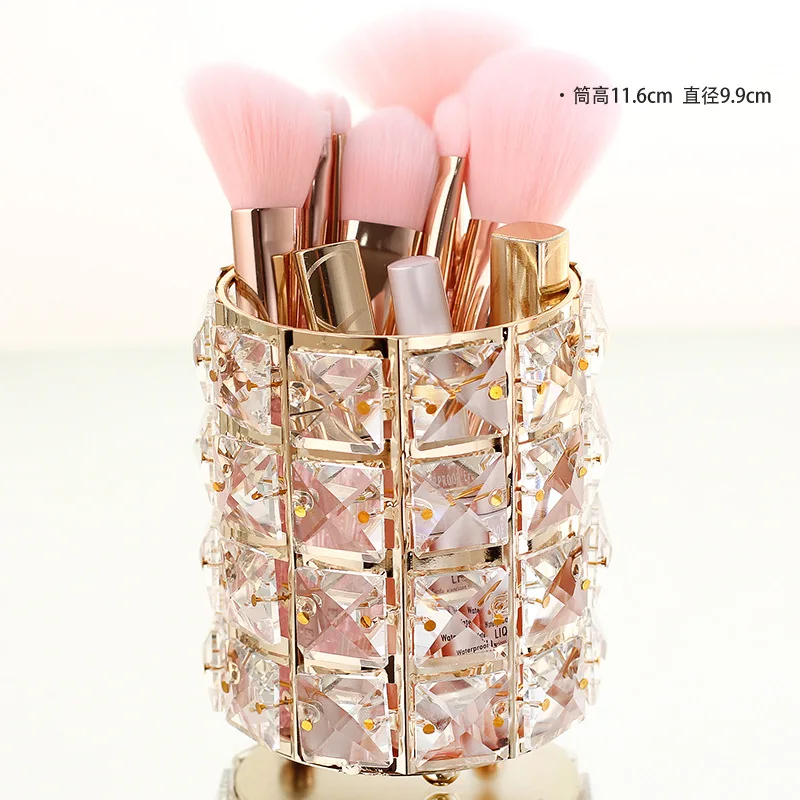 European Style Crystal Makeup Brush Box Desktop Dresser Table Beauty Eyebrow Pencil Storage Box Brush Barrel Shelf Container
European Style Crystal Makeup Brush Box Desktop Dresser Table Beauty Eyebrow Pencil Storage Box Brush Barrel Shelf Container