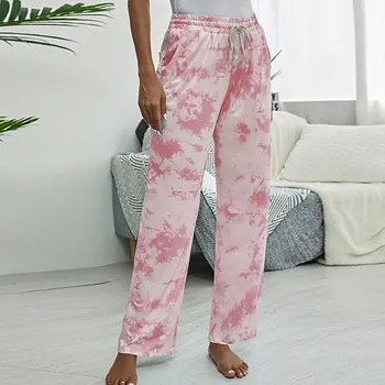 2020 Autumn Silk Thin Home Pants Women Sleep Bottoms Cute Tie dye Print Casual Pajama Pants Womens Pijama Mujer Trousers
2020 Autumn Silk Thin Home Pants Women Sleep Bottoms Cute Tie dye Print Casual Pajama Pants Womens Pijama Mujer Trousers