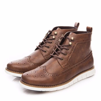 Mens Ankle Boots PU Leather Carved Round Toe Lightweight Male Casual Shoes British Style Handmade Luxury Brand Men Brogue Shoes 
Mens Ankle Boots PU Leather Carved Round Toe Lightweight Male Casual Shoes British Style Handmade Luxury Brand Men Brogue Shoes