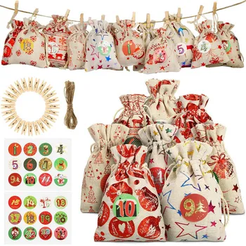 Advent Calendar DIY Advent Calendar Christmas Gift Bags with 24 Numbers Stickers for Christmas Decorations
Advent Calendar DIY Advent Calendar Christmas Gift Bags with 24 Numbers Stickers for Christmas Decorations