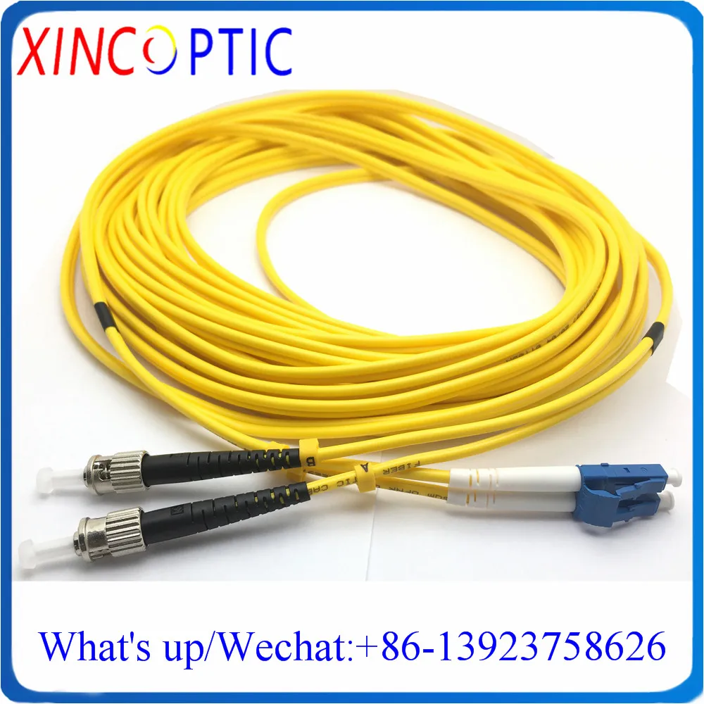 

ST-LC Duplex 10M Singlemode Patch Cord,ST/UPC-LC/UPC SM,G652D,DX,3.0mm,6/7/8/10M,Yellow LSZH Jacket,Fiber Optic Patch Cord Cable