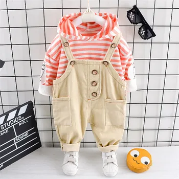 2019 new autumn casual loose outfit set girls striped hooded top bib pants two-piece children's wear clothes
2019 new autumn casual loose outfit set girls striped hooded top bib pants two-piece children's wear clothes