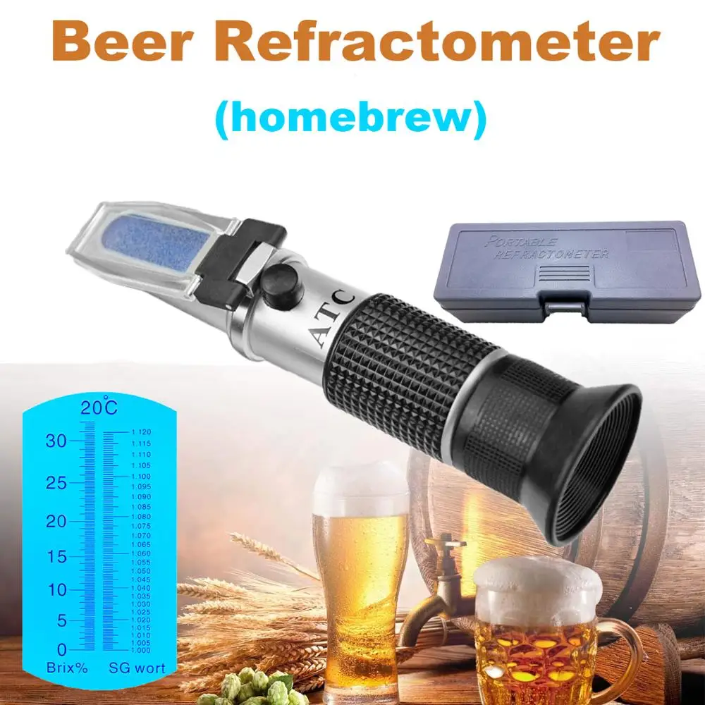 Beer Refractometer Brix 0-32% Wort 1.000-1.120sg with atc for Homebrew brewing refractometer Sugar Meter Beer Brewing Wine Brix
Beer Refractometer Brix 0-32% Wort 1.000-1.120sg with atc for Homebrew brewing refractometer Sugar Meter Beer Brewing Wine Brix