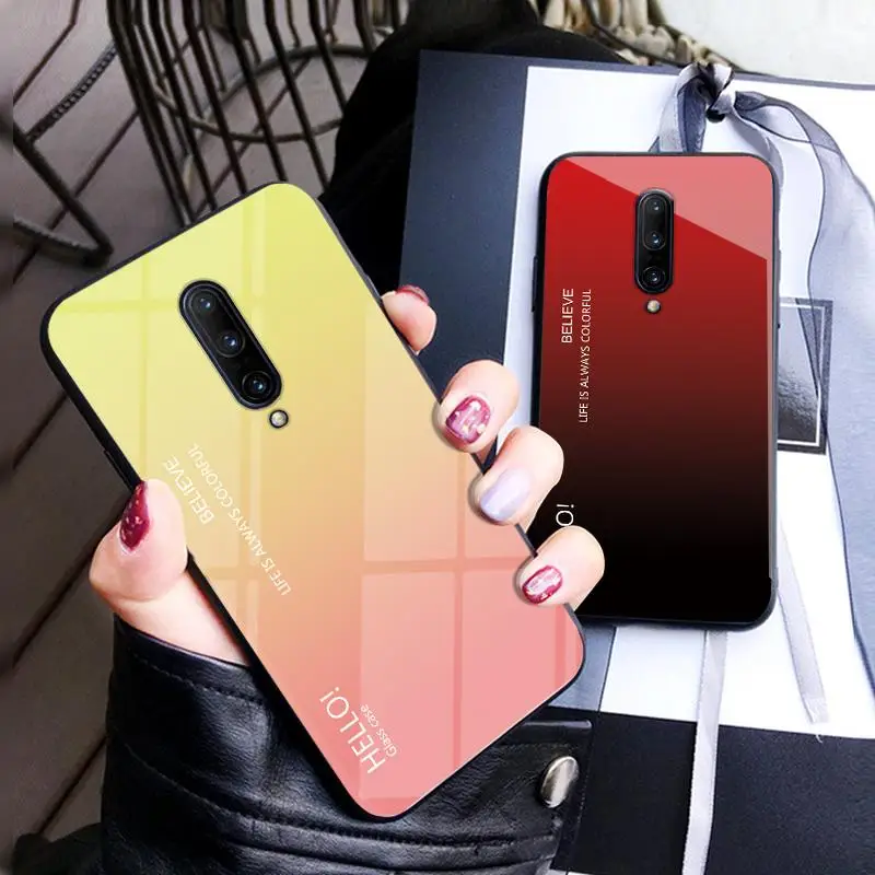 Gradient Tempered Glass Back Case For Oneplus 6 6T 7 7Pro Rainbow Back Cover for Oneplus 5 5T 7 7 Pro Colorful Cover Shell Coque
Gradient Tempered Glass Back Case For Oneplus 6 6T 7 7Pro Rainbow Back Cover for Oneplus 5 5T 7 7 Pro Colorful Cover Shell Coque
