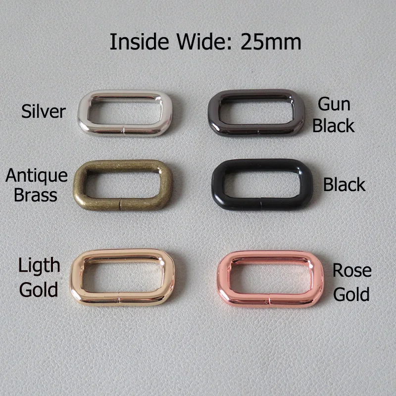 

100Pcs/Lot 25mm Webbing Metal Rectangular Buckle For Bag Backpack Strap Accessory Belt Loop Ring Pet Dog Martingale Collar Clasp