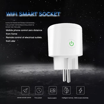 Smart WIFI Socket Wireless Timer Plug Voice Control Timing Smart Switch Socket Home 10A / 16A Smart Power Safety Design EU Plug
Smart WIFI Socket Wireless Timer Plug Voice Control Timing Smart Switch Socket Home 10A / 16A Smart Power Safety Design EU Plug