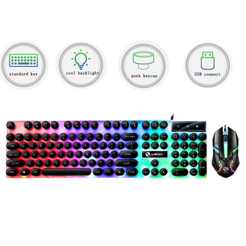 Wired Mechanical Feel Keyboard 104 keys English Gaming Keyboard Punk Keycaps Backlight USB Gamer Keyboards for desktop laptop
Wired Mechanical Feel Keyboard 104 keys English Gaming Keyboard Punk Keycaps Backlight USB Gamer Keyboards for desktop laptop