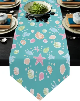Cartoon Starfish Shell Coral Table Runner Home Party Dining Table Decorative Wedding Table Decoration Flower Cake Tablecloth
Cartoon Starfish Shell Coral Table Runner Home Party Dining Table Decorative Wedding Table Decoration Flower Cake Tablecloth