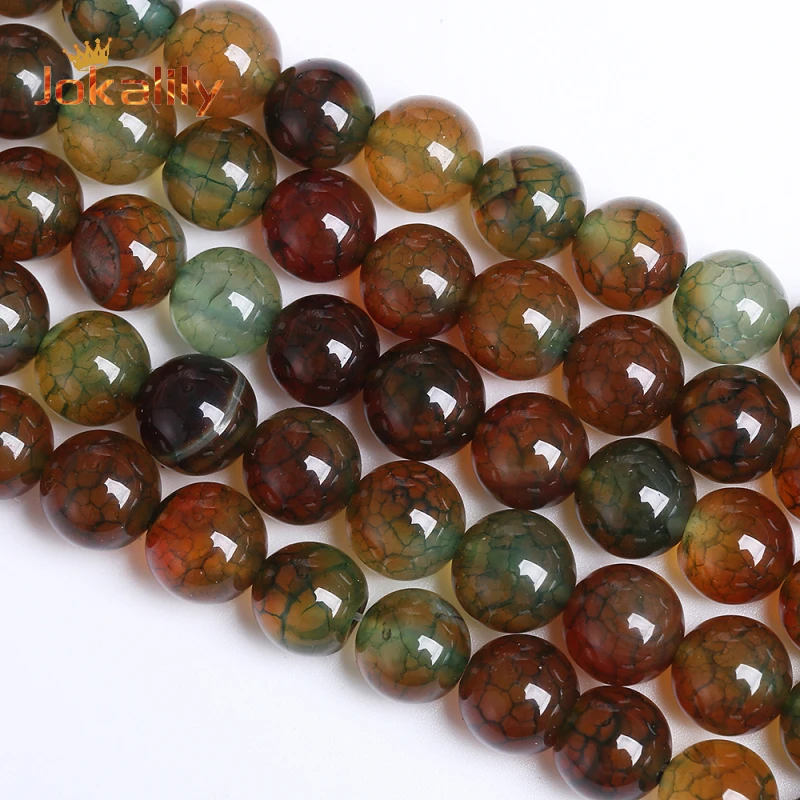 

Natural Peacock Dragon Veins Agates Beads For Jewelry Making Stone Round Beads DIY Bracelet Necklace Accessories 6 8 10 12mm 15"