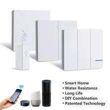 Afstandsbediening Draadloze Lichtschakelaar Tuya Smart Leven APP WIFI RF Muur Schakelaar Waterdicht Alexa Echo Google Thuis Voice Controle(China)