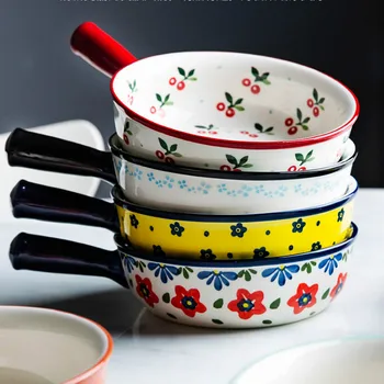 Creative hand-painted ceramic baking bowl salad bowl soup bowl breakfast bowl handle bowl oven cheese baked rice bowl LB52014
Creative hand-painted ceramic baking bowl salad bowl soup bowl breakfast bowl handle bowl oven cheese baked rice bowl LB52014