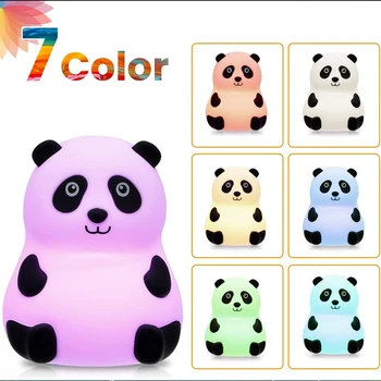 USB Rechargeable Tap Control LED Night Light Touch Sensor Bedroom 7 Color Changing For Kids Gift Silicone Cute Panda Decorative
USB Rechargeable Tap Control LED Night Light Touch Sensor Bedroom 7 Color Changing For Kids Gift Silicone Cute Panda Decorative
