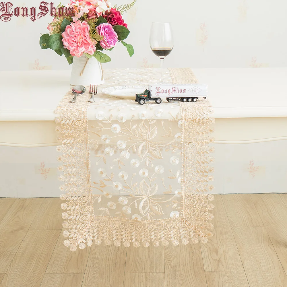 Wedding Party 40x180cm Polyester Embroidered Gold Transparent Organza Dot Floral Decorative Modern Table Runner
Wedding Party 40x180cm Polyester Embroidered Gold Transparent Organza Dot Floral Decorative Modern Table Runner