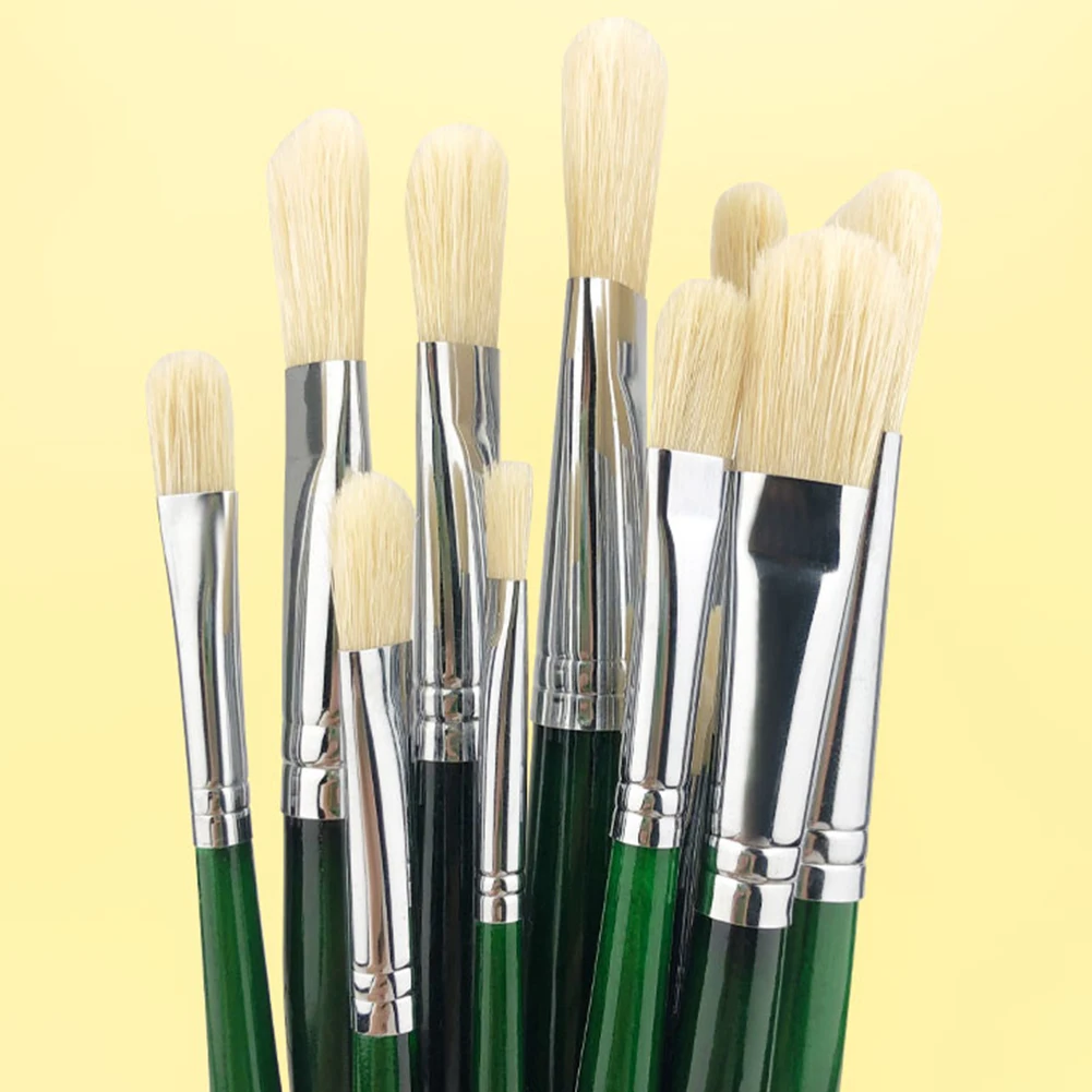 Single-support Flat-headed Pig Bristle Hair Paint Brush Water Gouache Oil Painting Pen Long Rod Art Students Color Art Supplies 
Single-support Flat-headed Pig Bristle Hair Paint Brush Water Gouache Oil Painting Pen Long Rod Art Students Color Art Supplies