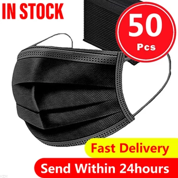 50PCS Mask Disposable Face Masks Nonwove 3 Layer Filter Mouth Mask Anti Dust Safe Breathable Black Protective Masks Fast Ship
50PCS Mask Disposable Face Masks Nonwove 3 Layer Filter Mouth Mask Anti Dust Safe Breathable Black Protective Masks Fast Ship